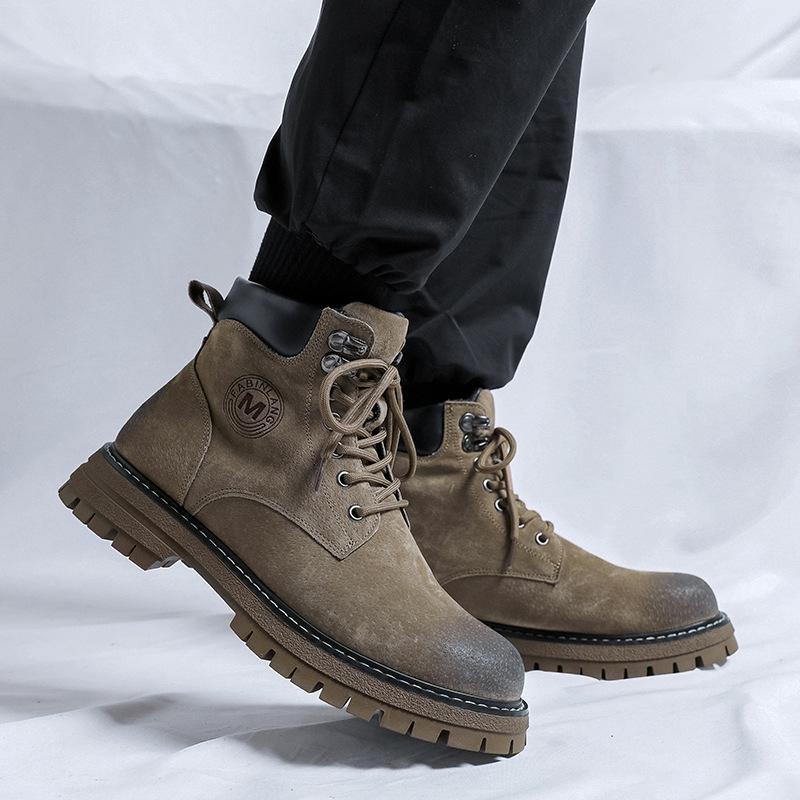 Ботинки мартин мужские универсальные британский стиль высокие ботинки ревень мужские на толстой подошве увеличивающие рост уличные рабочие ботинки 6711-K