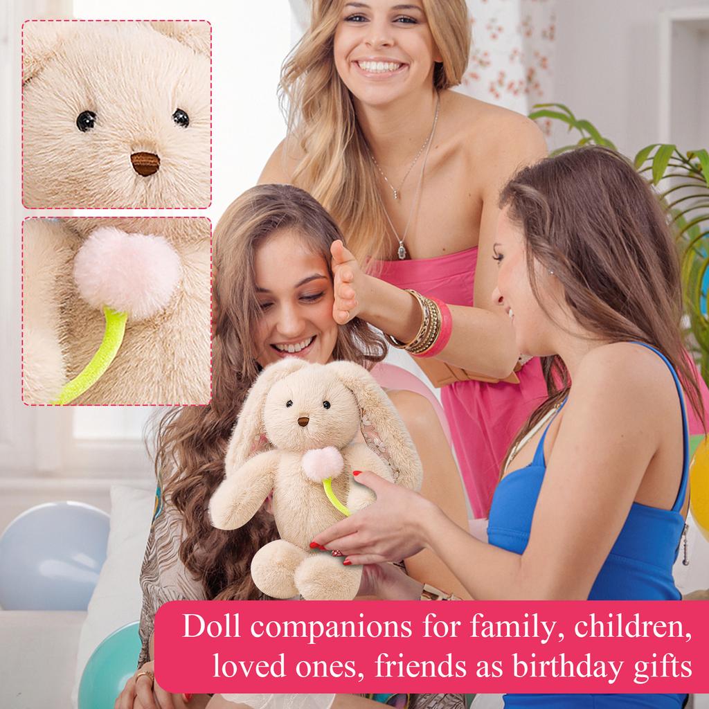 Soft Flower Bunny Plush Toy - Cute Stuffed  Doll For Gift, Cuddly Companion & Cozy Home Decor