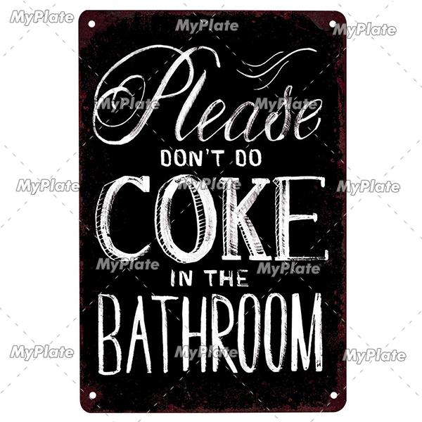 [MyPlate] Bathroom Rules Vintage Metal Sign Plaque Toilets Tin Sign Wall Decor For Pub Club Man Cave Bar Decoration Tin Plates