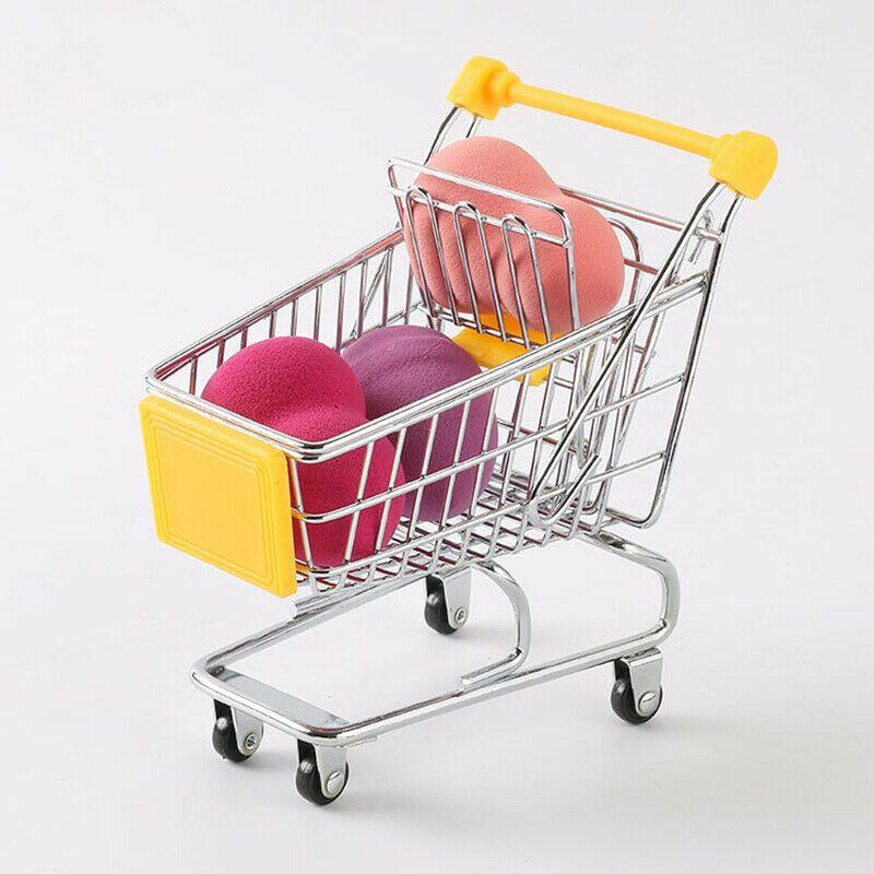Delightful Mini Metal Shopping Trolley And Multi-functional Basket Toy For Engaging Kids Role Play