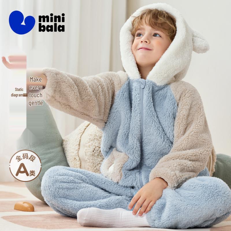 Minibala Антистатический детский комплект пижамы из кораллового флиса
