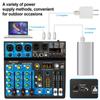 Depusheng Portable Mini Mixer 6 Channel Audio Mixer DJ Console with Bluetooth 48V Phantom USB 256 DSP for PC Recording Webcast Party BF6+ Function,