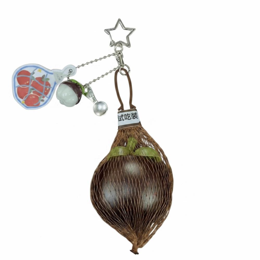 Realistic 3D Red Fruit Key Chain Handmade Style Mini Cluster Fruit Charm Aesthetic Styling