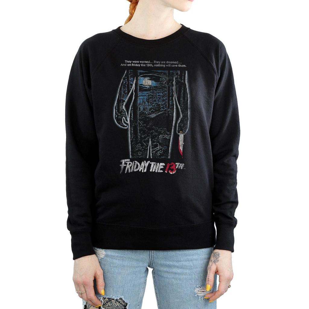 Friday 13th Womens/Ladies Distressed Poster Sweatshirt