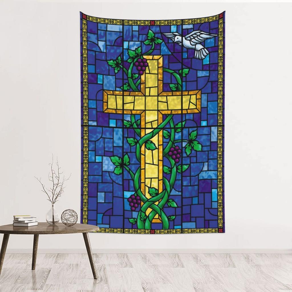 Гобелен Крест Христа Гобелен Настенное Искусство Христианская Вера Декор Подарок Спальня Гостиная Общежитие Закат Крест