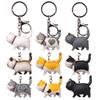 Zinc Zinc Alloy Cartoon Animal Japanese Cat Car Keychain Kitten Key Chain Cat Keyring Bag Hanging Pendant