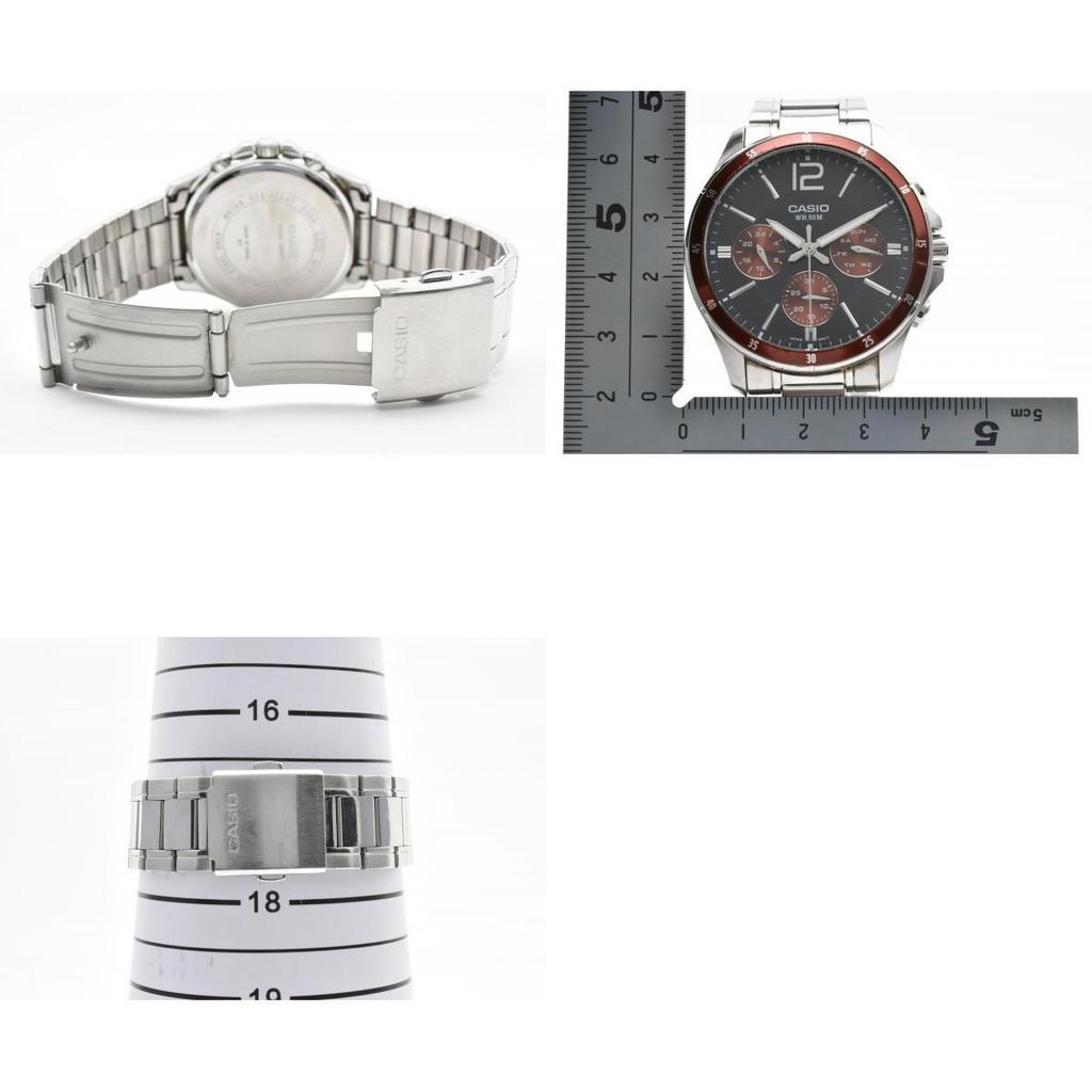 Б/у Мужские кварцевые часы CASIO Casio Standard MTP-1374 Черный циферблат Многофункциональные День недели Дата Браслет из нержавеющей стали