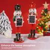 38CM Christmas Nutcracker Wooden Nutcracker Ornament Handwriting Soldier Figure Doll Home Office Desktop Xmas Decoration Gift
