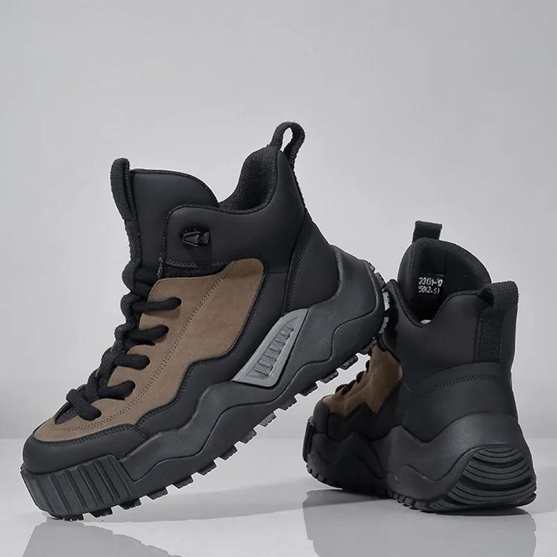 Весна Осень Новые мужские туфли Толстая подошва Увеличивающие рост Повседневная спортивная обувь для активного отдыха Альпинизм Путешествия Обувь