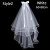 Accessories White Ivory Two Layer Short Simple Women's Tulle Bridal Veil With Comb Wedding Veil