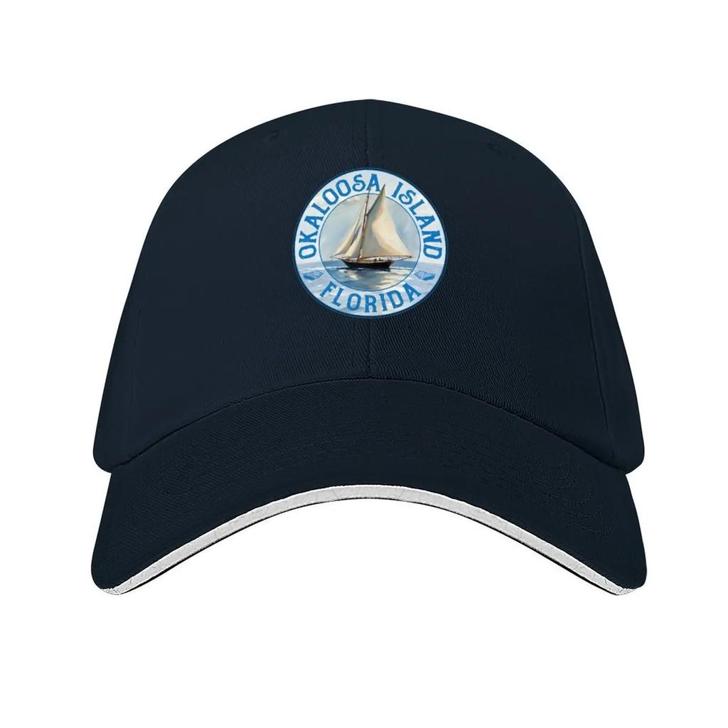 Okaloosa Island Florida Vintage Sailboat Design Baseball Cap Funny hats luxury caps fishing hat hiking hat Caps Unisex Women's
