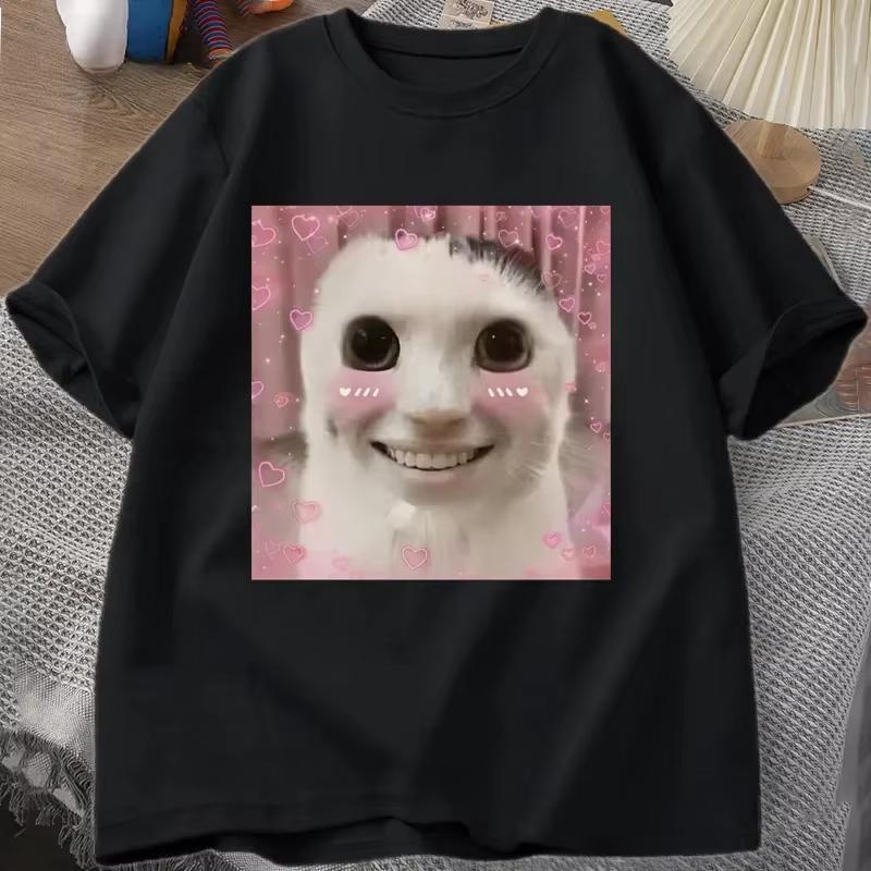 Goofy Ahh Cat T Shirt Meme Dank Cursed Weirdcore Cringey Tshirts Unisex Unisex I Got Too Silly Tshirt Huh Cat Memebn Crying Cat