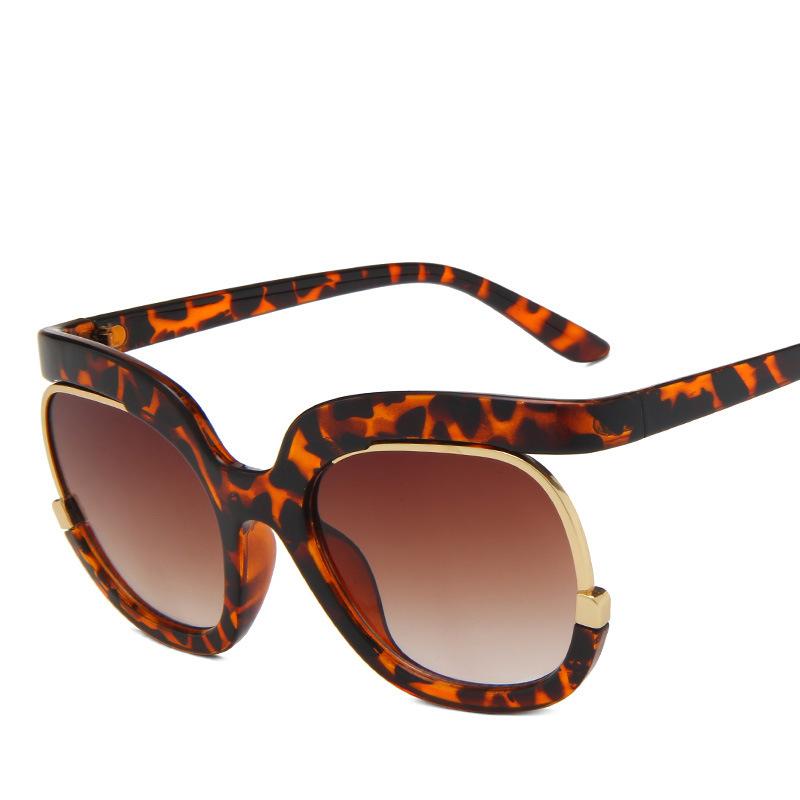 Cool Trendy Oversized Half Frame Sunglasses Summer Women Retro UV400 Sun Glasses