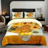 3 предмета Желтый Постельный набор без наполнителя с принтом подсолнухов для спален, общежитий, мягкие пододеяльники, разные размеры, машинная стирка