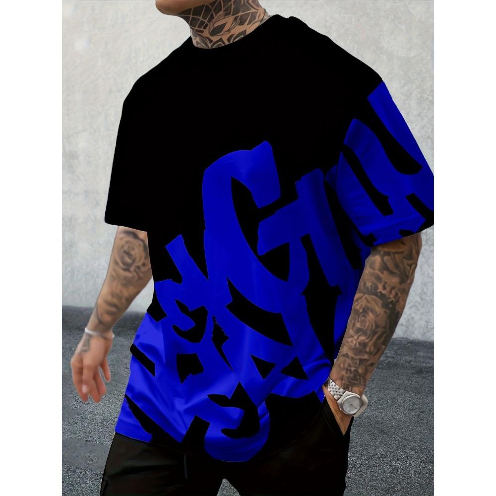 2025 Новая летняя персонализированная футболка с принтом букв, удобная и дышащая, с круглым вырезом, для улицы, уличный топ