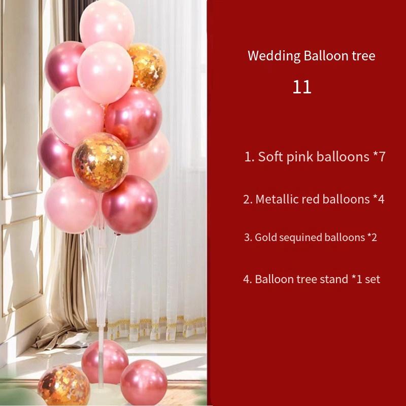 Wedding Venue Floating Red Balloons Package Engagement Decoration Road Guide Romantic Wedding Table Floating Bracket Arrangement