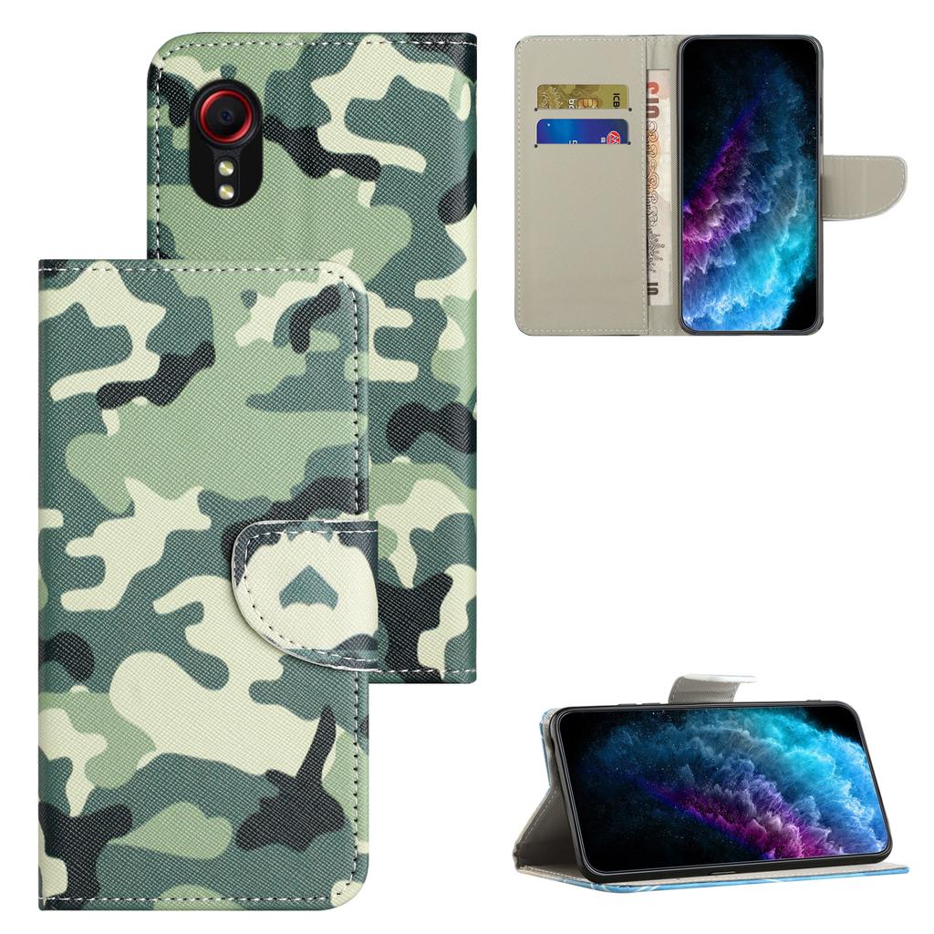 For Samsung Galaxy Xcover7 Magnetic Phone Case Pattern Printing Folio Sand Cover