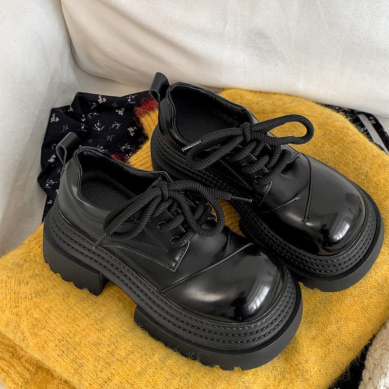 Модный тренд ретро британский стиль платформа маленькие кожаные туфли женские 2025 новая осенняя юбка Мэри Джейн одинарные туфли