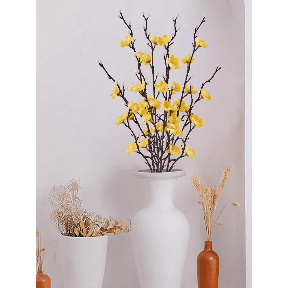 1 шт. Искусственные цветы Белый цветок сливы Поддельный зимоцвет Длинный стебель Пластиковые цветы Дом Отель Офис Свадебная вечеринка Садовый декор