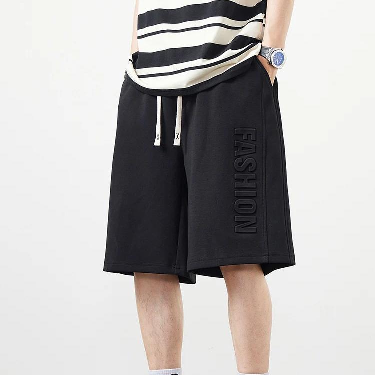 Летние мужские шорты, модные однотонные свободные хлопковые спортивные шорты с буквенным принтом, прямые повседневные шорты, большой размер 8XL