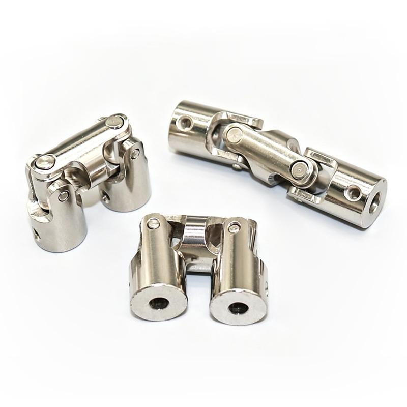 Boat Car Shaft Coupler 4/5/6/8/10mm Three-section Universal Joint Coupling Motor Connector with M3/M4 Screw Metal Cardan Joint