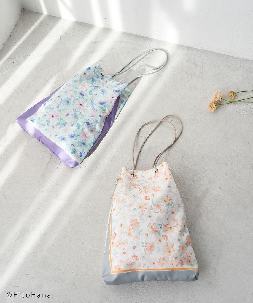 ROPE' PICNIC Passage HitoHana x ROPE' PICNIC Сумка-тоут и сумка через плечо с принтом-шарфом, Женская, GIX32020, Светло-зеленый (33)