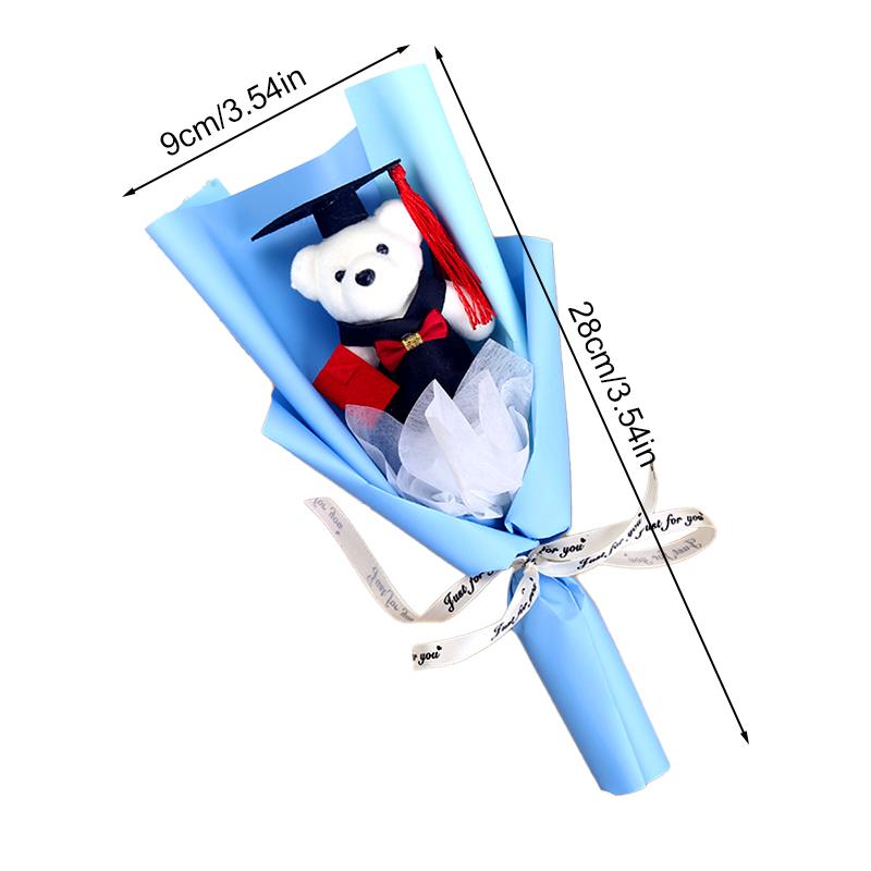 1 шт. декор для вечеринки искусственный цветок доктор медведь свадебные сувениры выпускной подарок мультяшная плюшевая игрушка реквизит для фотосессии цветочный букет