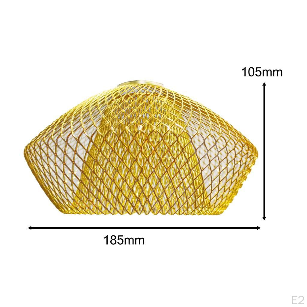 Лампа с абажуром из железной проволоки Защитный колпак для лампочки Купольный абажур Настольная лампа Полый плетеный корзина Металлическая сетка
