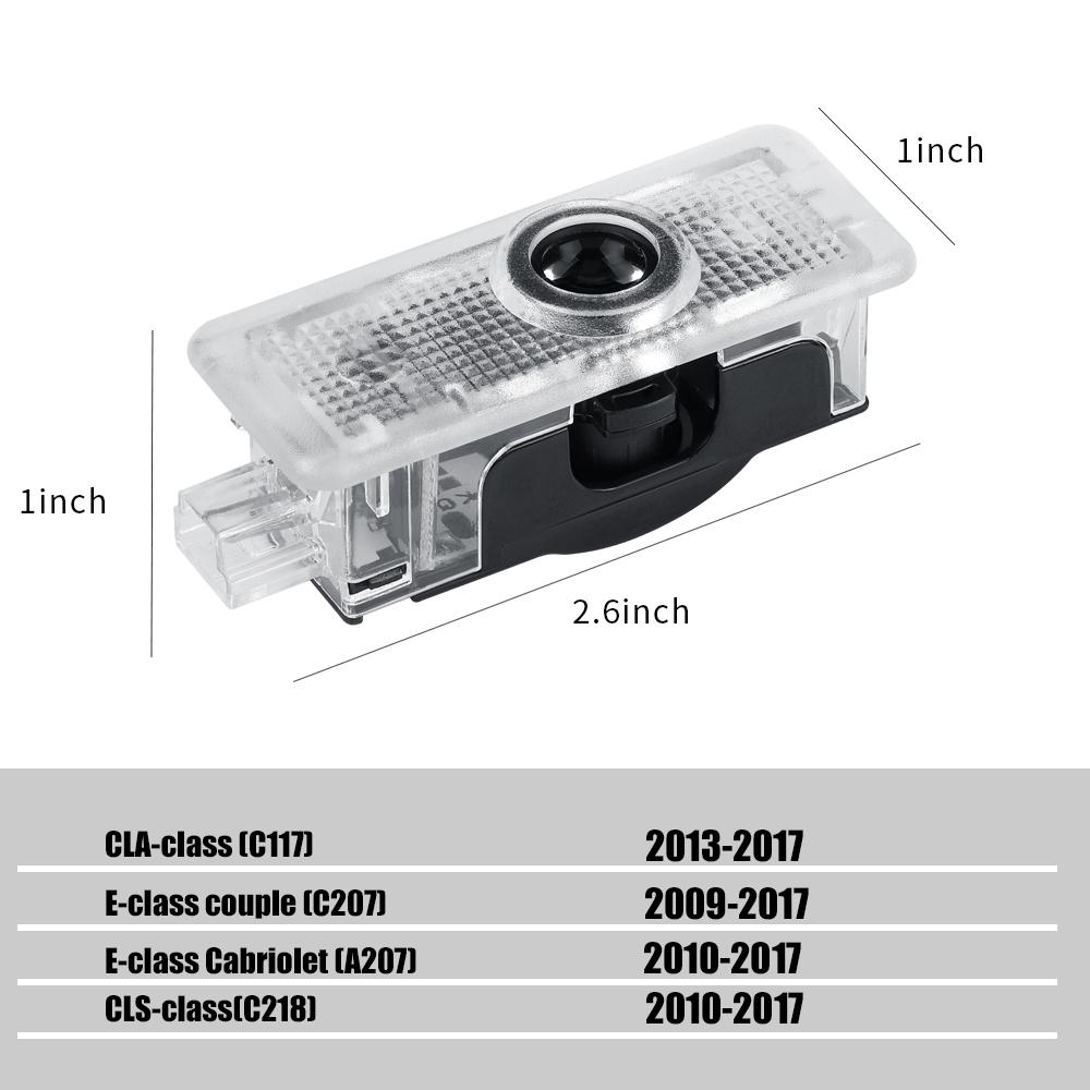 EKR2 2PC Car Door Welcome Light Auto Emblem Projector Lamp For Mercedes Benz AMG E-class Couple-C207 Cabriolet-A207 ClS-C218 ClA-C117