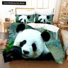 3D Panda Bedding Set Lovely China Black White Animal Duvet Cover King Queen Bamboo Comforter Cover 2/3pcs Polyester Quilt Cover