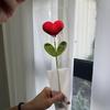 2/5 шт. Букет из вязаных крючком сердец ручной работы, Любовные цветы из пряжи с зелеными стеблями, для Дня святого Валентина, Дня матери, подарков на день рождения