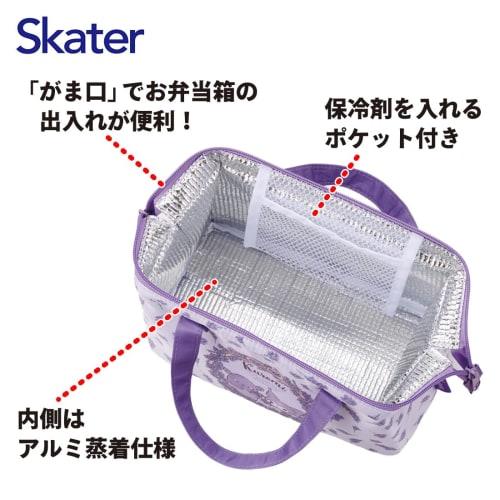 Skater Lunch Bag, Insulated, Clasp Closure, Women's, Sanrio, Kuromi, Flower Wreath, KGA1-A