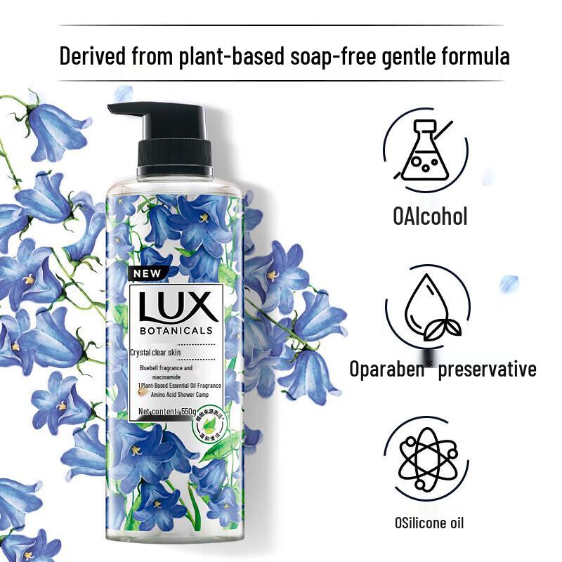Lux Bluebell Scent Botanical Shower Gel with Niacinamide