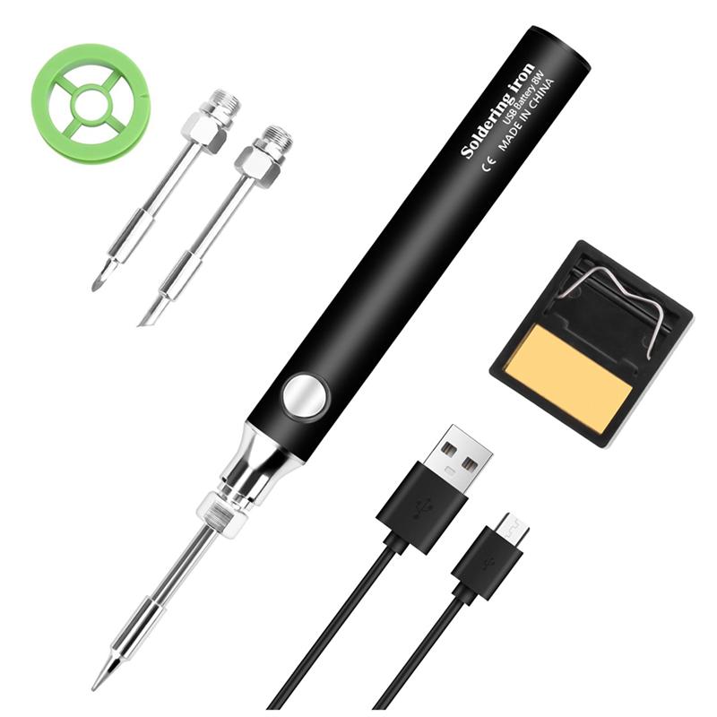 AD23-Cordless Soldering Iron Kit USB Rechargeable Portable Cordless Soldering Iron With 3PCS Soldering Tips Soldering Iron