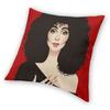 Diva Lady In Black Square Pillowcase Polyester Linen Velvet Pattern Zip Decor Pillow Case Room Cushion Cover