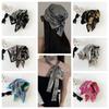 Fashion Y2K Liquid Silver Hair Scarf Soft Wrap Headband Laser Color Hair Band Hip Hop Slender Scarf Punk Bandana Girls