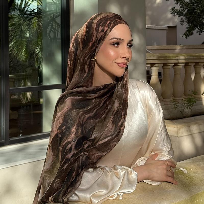 Watercolour Modal Breathable Light Weight Soft Scarf Cotton Floral Printed Rayon Viscose Woven Muslim Women Shawl Hijab Scarves