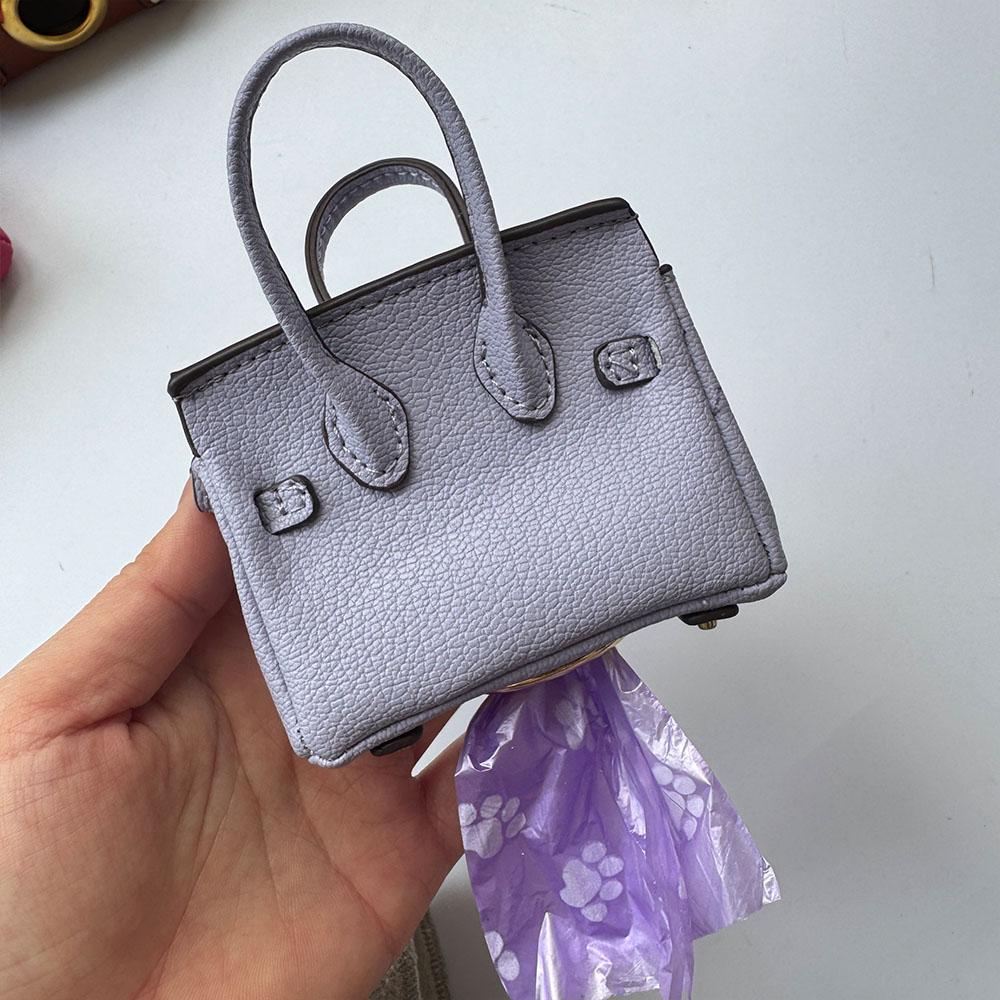 Mini Bag Style Dog Poop Bag Holder Leather Pet Waste Bag Dispenser With Keyring Portable Cute Puppy Poop Bag Carrier, Fashi