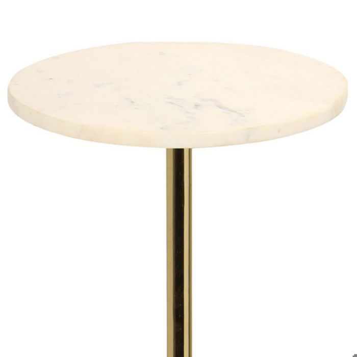 Приставной столик из латуни и мрамора 25,5 x 53 см