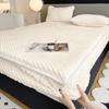 Bonenjoy Plush Fitted Sheet Warm Bedsheet with Elastic Band  Beige Mattress Cover Home Bed Covers(No Pillowcase)