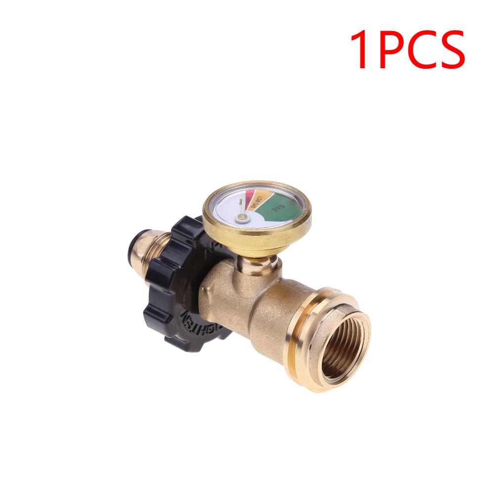 POL Манометр для пропанового газа Тип баллона Адаптер для пропанового баллона Универсальный соединитель манометра для QCC1 Встроенный детектор утечек