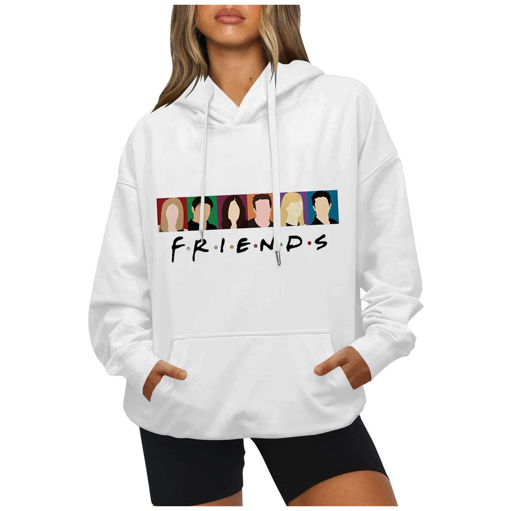 Fashion Casual Long Sleeved Letter Printing Loose Pullover With Rope Hoodie