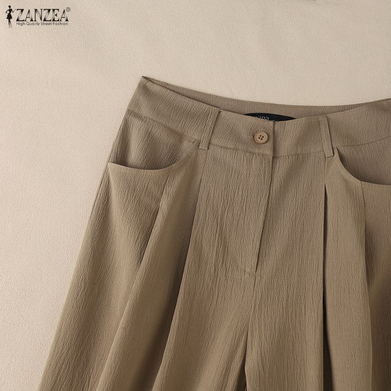 Solid Casual Zanzea Color Women Loose Wide Leg Pants