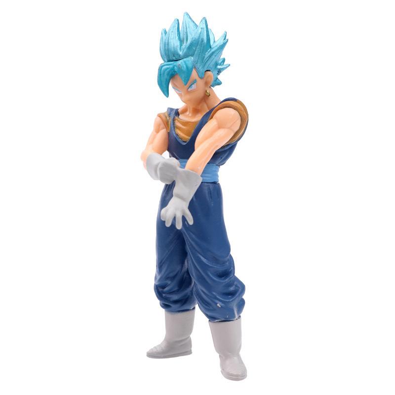 6Pcs/Lot 13cm Cartoon Anime Dragon Ball Doll Model Blue Pink Black Goku Vegeta Zamasu Super Saiyan Figure Decoration Doll Toys