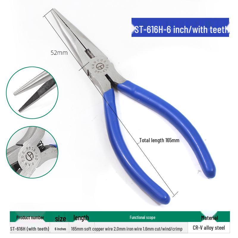 ST-616A Multifunctional 6" Needle-nose Pliers – Electrician & Mini Pointed Pliers 616H