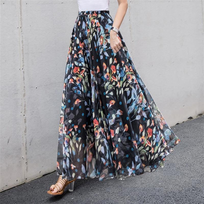 Tooxika Chiffon Skirt, Floral Holiday Style Beach Skirt