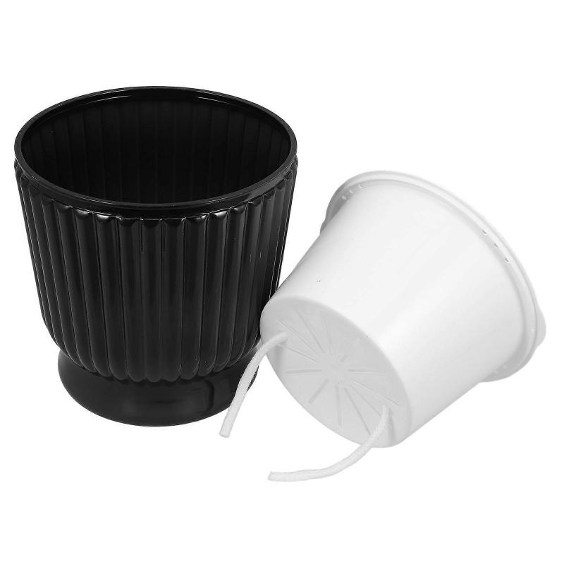 Watering Hydroponic Flower Pot with Self-Watering Design for Office Bonsai Succulents