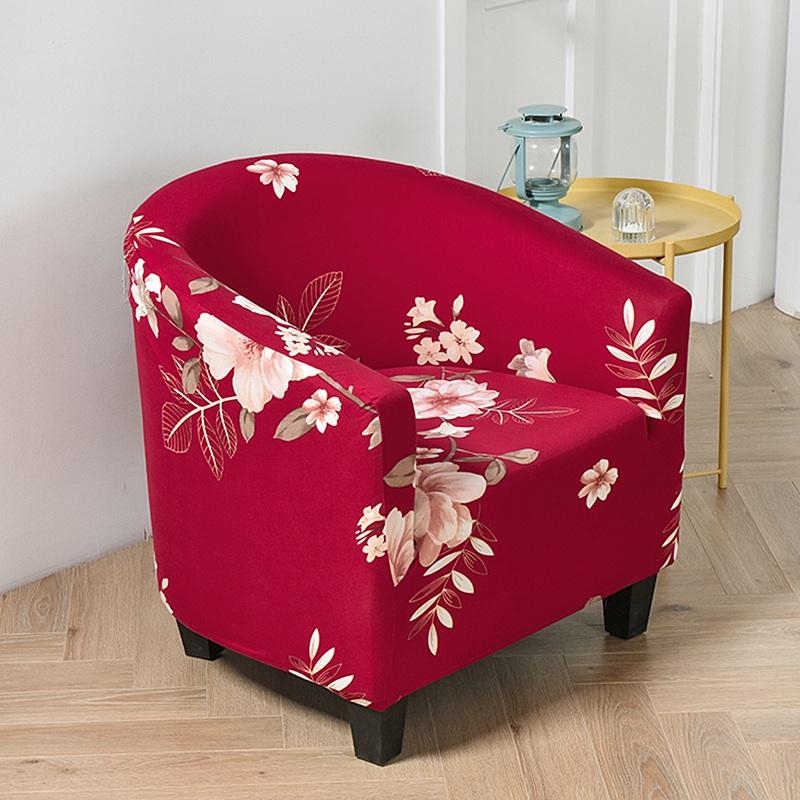 Floral Printing Club Armchair Covers Chair Slipcover Stretch Tub Chair Cover Sofa Cover Spandex Couch Covers for Bar Counter