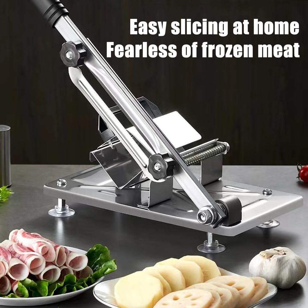 304 Stainless Steel Food Slicer Household Manual Frozen Meat Slicer Beef and Mutton Roll Quickly Slice for Cooking of BBQ HotPot