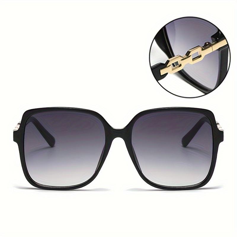 Неполяризованные шикарные модные солнцезащитные очки большого размера в квадратной оправе для женщин — металлическая оправа, антибликовые линзы из поликарбоната, модный аксессуар